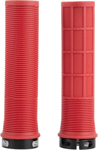 Gripy DRIVER MTB LOCK-ON so skrutkovacími objímkami, OXFORD (červená, dĺžka 130 mm, 1 pár)
