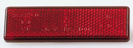 Odrazka nalepovacie - červená, 94x28mm, homologizácia "E"