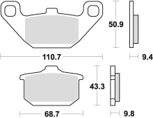 Brzdové doštičky, BRAKING (semi-metalická zmes SM1) 2 ks v balení M501-104