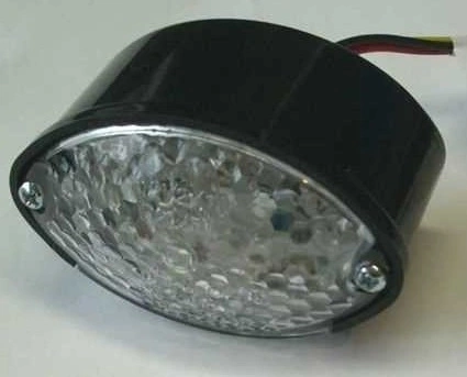 Koncové svetlo na motorku LED Micro Cateye s osvetlením ŠPZ, "E" - čierna