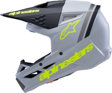 Přilba S-M3 RADIUM, ALPINESTARS, dětská (šedá mat/žlutá fluo/černá) 2025 (1)