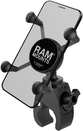 Kompletná zostava držiaka pre menšie telefóny X-Grip so "Snap-Link Tough-Claw" upínaním na riadidlá, RAM Mounts