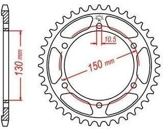 Oceľová rozeta pre sekundárne reťaze typu 525, JT - Anglicko (48 zubov) M270-4005-48