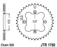 Reťazová rozeta JTR 1760-36 36 zubov, 520