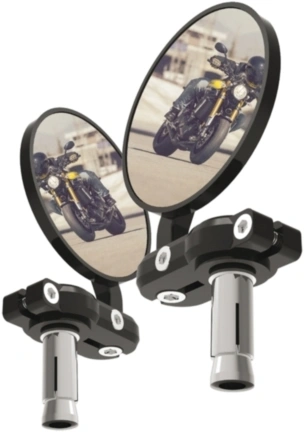 Zrkadlá do koncov riadidiel Oxford OX120 Bar End Mirror univerzálne, okrúhle - čierna (pár)