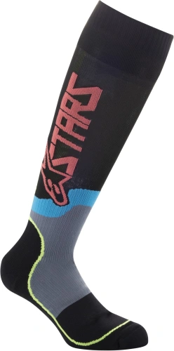 Ponožky MX PLUS-2 SOCKS, ALPINESTARS (čierna/žltá fluo/koralová, veľ. S)