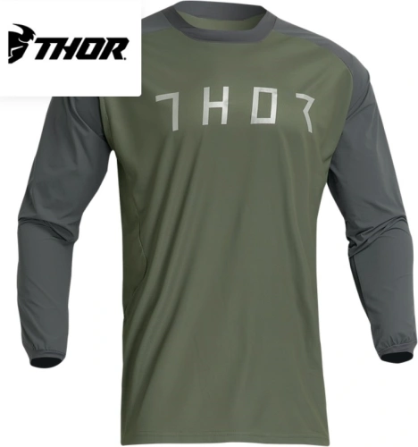MX dres Thor Terrain (zelená army/sivá)
