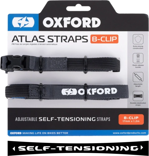 Zavazadlové popruhy Atlas B-Clip, OXFORD (šedá, 17mm x 1,2m)