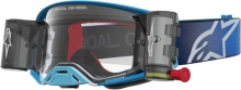 Brýle SUPERTECH FIRMA ROLL-OFF WIDE VISION, ALPINESTARS (modrá/stříbrná, čiré plexi a roll-off systém) 2027