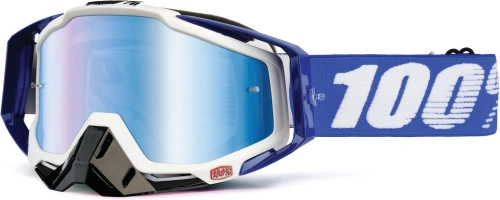 Okuliare Racecraft Cobalt Blue, 100% - USA (modré chrom plexi + číre plexi + chránič nosa +20 strhávaček)