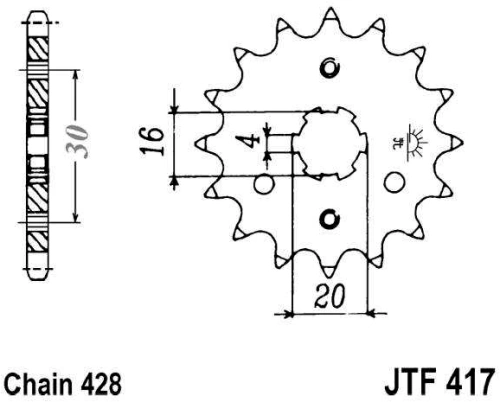 Reťazové koliesko JTF 417-15 15 zubov, 428