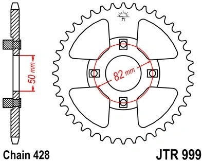 Reťazová rozeta JTR 999-42 42 zubov, 428