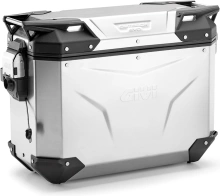 GIVI OBKEV37AR stříbrný pravý kufr Trekker Outback hliníkový (Monokey boční), objem 37 ltr.