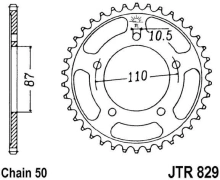 Reťazová rozeta JTR 829-45 45 zubov, 530
