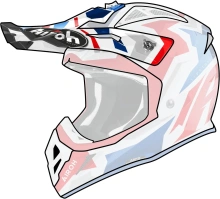 Kšilt pro přilbu AVIATOR ACE, AIROH (Swoop - červená/modrá)