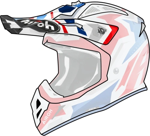 Kšilt pro přilbu AVIATOR ACE, AIROH (Swoop - červená/modrá)