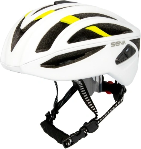 Cyklo prilba s headsetom R2X, SENA (matná biela)