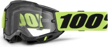 ACCURI 2, 100% Enduro Moto brýle žluté, čiré Dual plexi