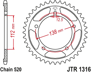 Reťazová rozeta JT JTR 1316-43 43T JTR1316.43