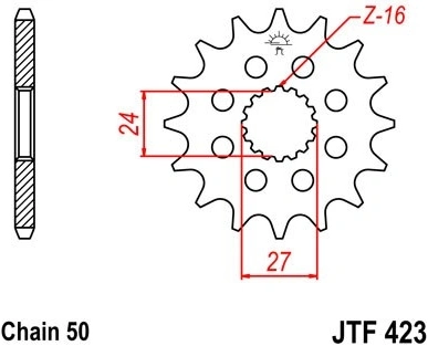 Reťazové koliesko JTF 423-17 17 zubov, 530