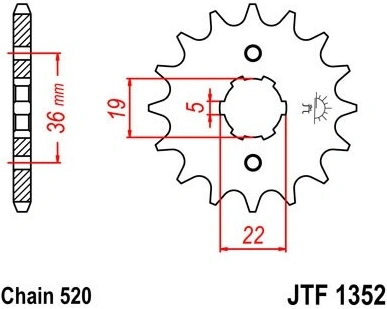 Reťazové koliesko JTF 1352-13 13 zubov, 520