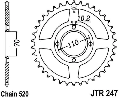 Reťazová rozeta JTR 247-35 35 zubov, 520