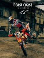 Přilba SUPERTECH S-M7 limitovaná edice BEAST COAST, ALPINESTARS (šedá/černá/oranžová) 2026 (13)