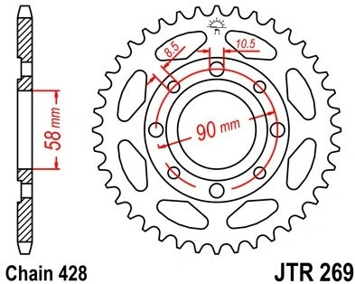 Reťazová rozeta JTR 269-56 56 zubov, 428