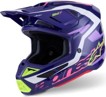 Přilba SM7 DEED, ALPINESTARS (fialová/růžová/bílá/žlutá fluo) 2026 Přilba SM7 DEED, ALPINESTARS (fialová/růžová/bílá/žlutá fluo) 2026