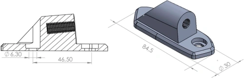 Adaptér na spätné zrkadlo PUIG ADAPTER REAR MIRROR HI-TECH I, II, III, F1, GT 9454N čierny to fairing