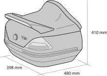 Vrchný kufor na motorku CUSTOMACCES MERCEDES MT0005N čierny (2)