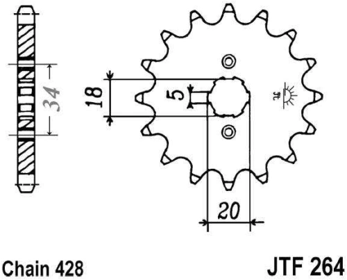 Reťazové koliesko JTF 264-17 17 zubov, 428