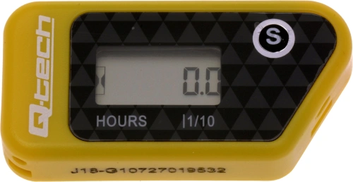 Merač motohodín bezdrôtový s nulovateľným počítadlom, Q-TECH (žltý)