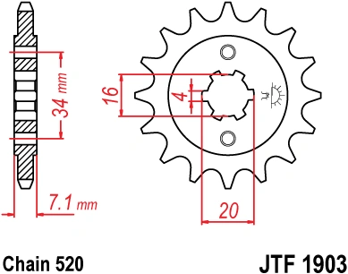 Reťazové koliesko JTF 1903-15 15 zubov, 520