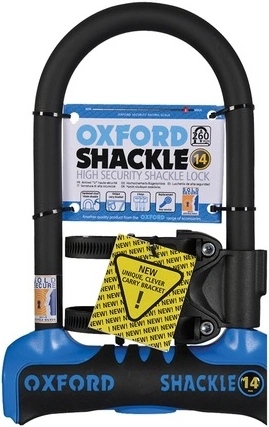 Zámok U profil Shackle 14, OXFORD (modrý / čierny, 260 x 177 mm, priemer čapu 14 mm)