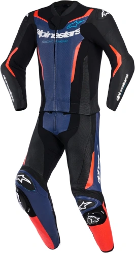 Dvoudílná kombinéza GP FORCE V2, ALPINESTARS (černá/modrá/červená fluo) 2026