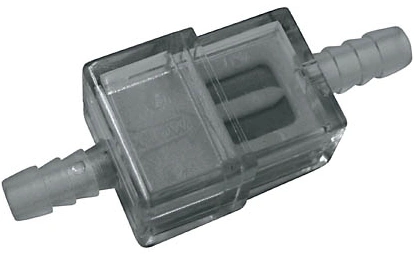 Benzínový filter plast - plochý, pripojenie 7mm (vnútorný priemer 6mm)