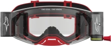 Brýle SUPERTECH FIRMA ROLL-OFF WIDE VISION, ALPINESTARS (červená/stříbrná, čiré plexi a roll-off systém) 2027 (2)