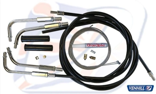 Throttle cable kit Venhill U01-4-402 čierny push fit