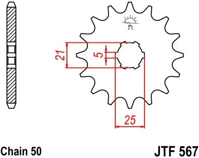 Reťazové koliesko JTF 567-17 17 zubov, 530