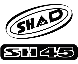 Samolepky SHAD D1B45ETR červená pre SH45
