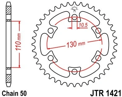 Reťazová rozeta JTR 1421-40 40 zubov, 530