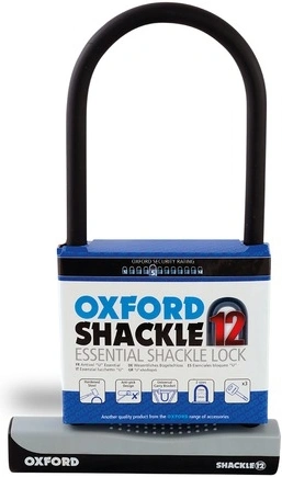Zámok U profil SHACKLE12, OXFORD (čierny / sivý, 310x190 mm, priemer čapu 12 mm)