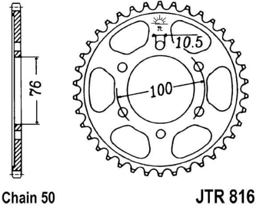 Reťazová rozeta JTR 816-45 45 zubov, 530