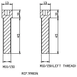 Adaptér na spätné zrkadlo PUIG ADAPTER M10 / 150 RIGHT / LEFT REAR MIRROR HI-TECH B 9983N čierny to Handlebar
