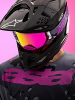 Brýle SUPERTECH limitované edice LONE, ALPINESTARS (fialová camo, zrcadlové růžové plexi) 2026 (4)