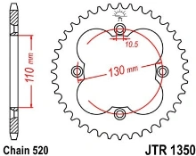 Reťazová rozeta JTR 1350-38 38 zubov, 520