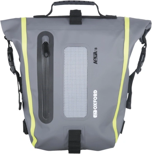 Taška na sedlo spolujazdca Aqua T8 Tail bag, OXFORD (čierna / sivá / žltá fluo, objem 8 l)