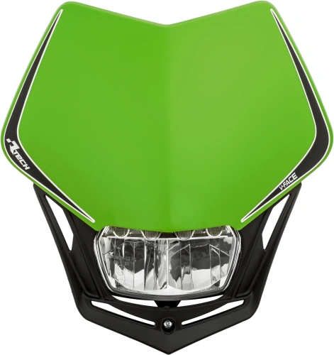 UNI predná maska vrátane svetla V-Face FULL LED, RTECH (zelená/čierna) M400-1507