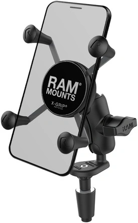 Kompletná zostava držiaka X-Grip s uchytením do krku riadenia motocykla, RAM Mounts